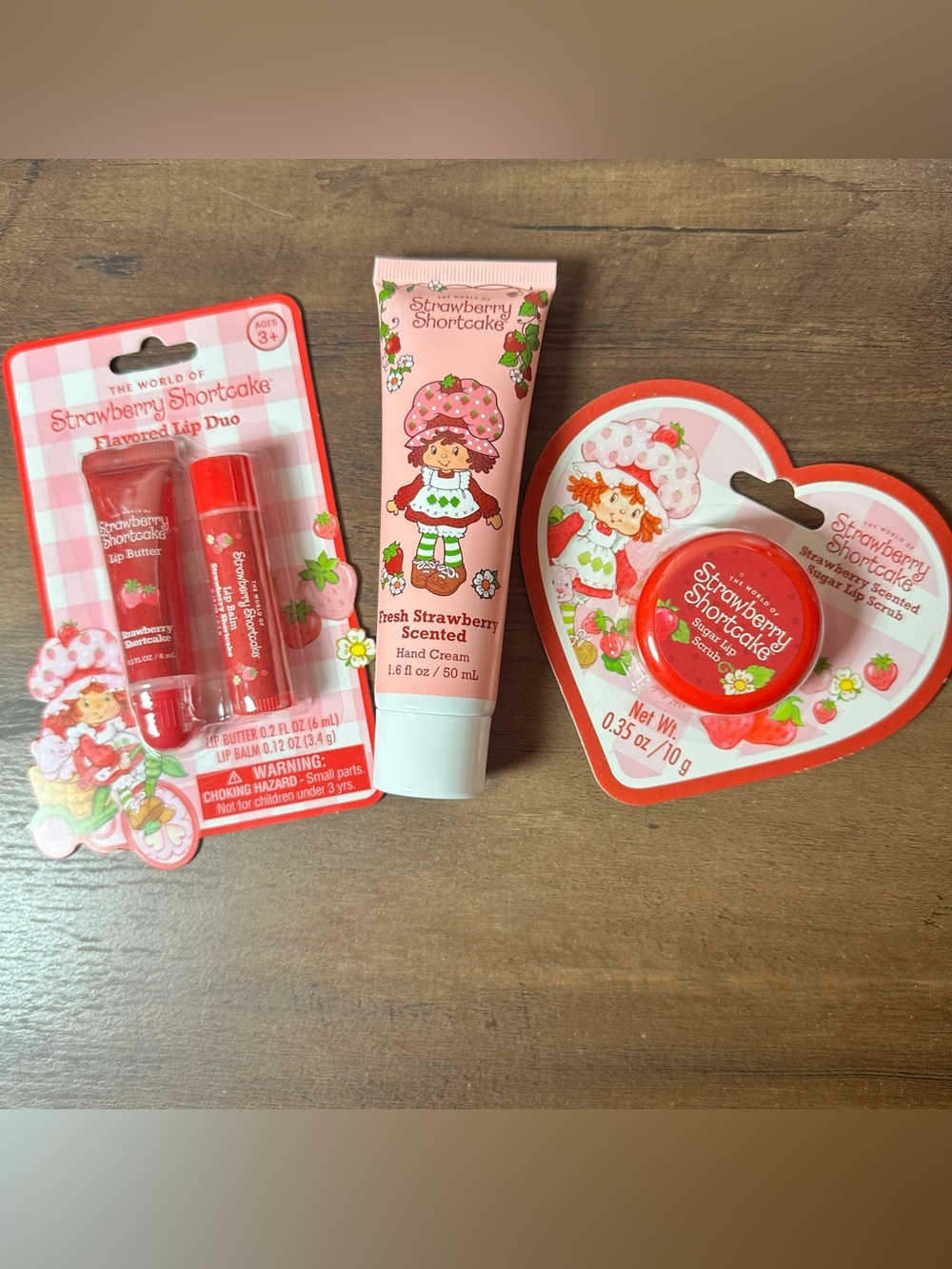 Strawberry Shortcake World Strawberry Scented Lip Balm/Gloss/Scrub/Lotion NEW